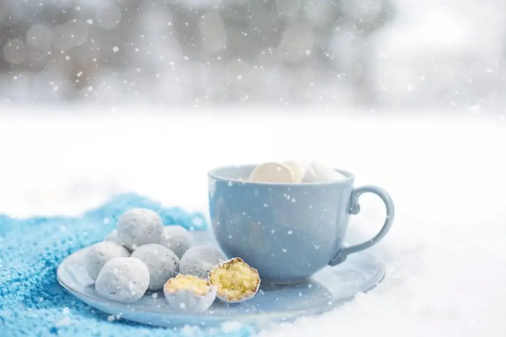 cup, coffee cup, cup, winter, powdered sugar,