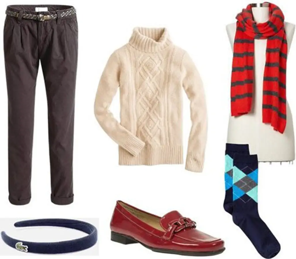 Turtleneck Sweater and Argyle Socks
