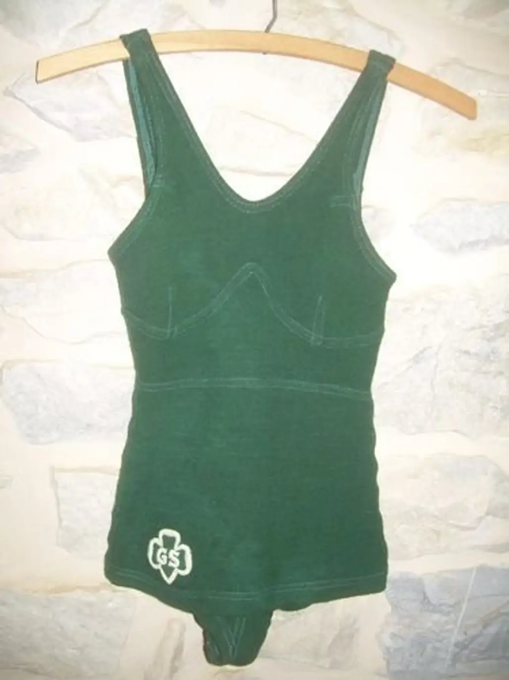 Rare Vintage Girl Scouts Green Wool Swimwear