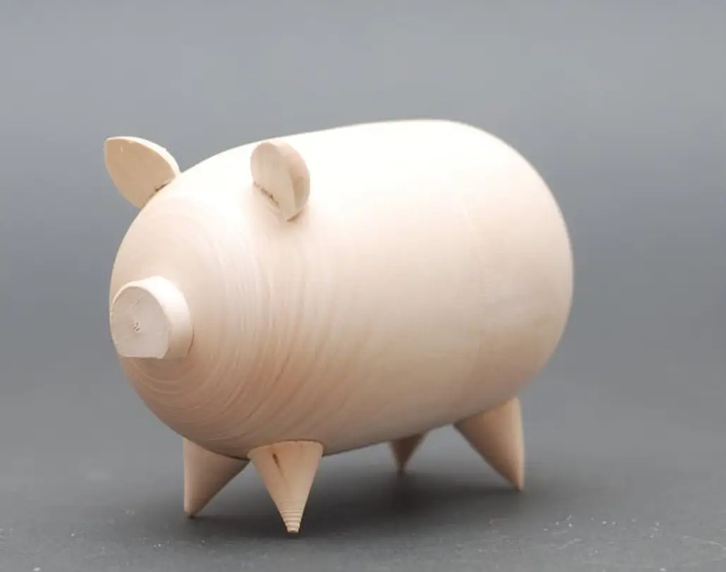 Blank Wooden Unpainted Piggy Bank