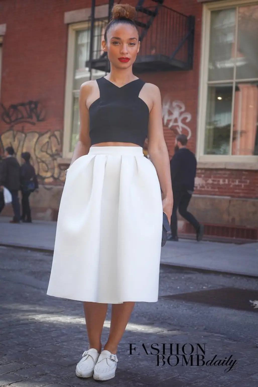 Elegant: Black Crop Top and Midi Skirt