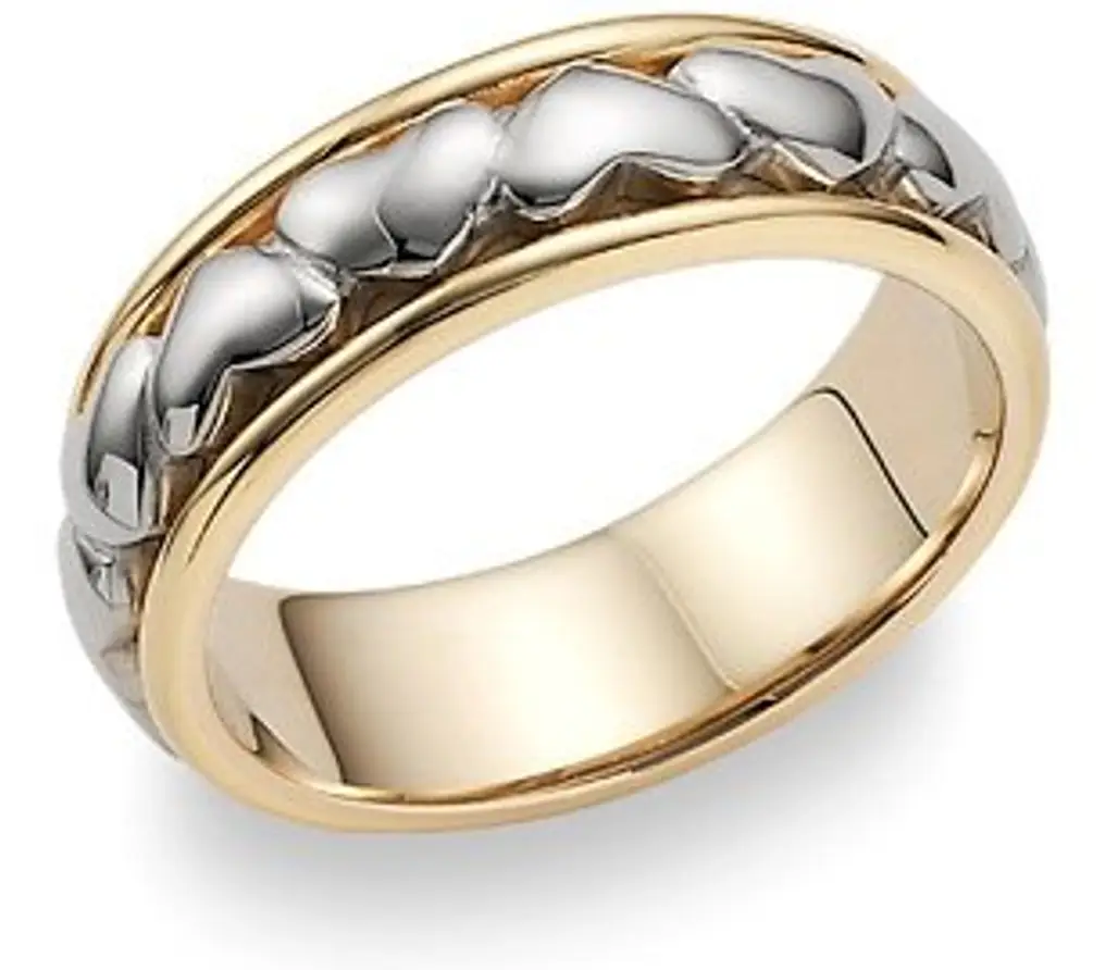 Paisley Design White Gold Wedding Band Ring