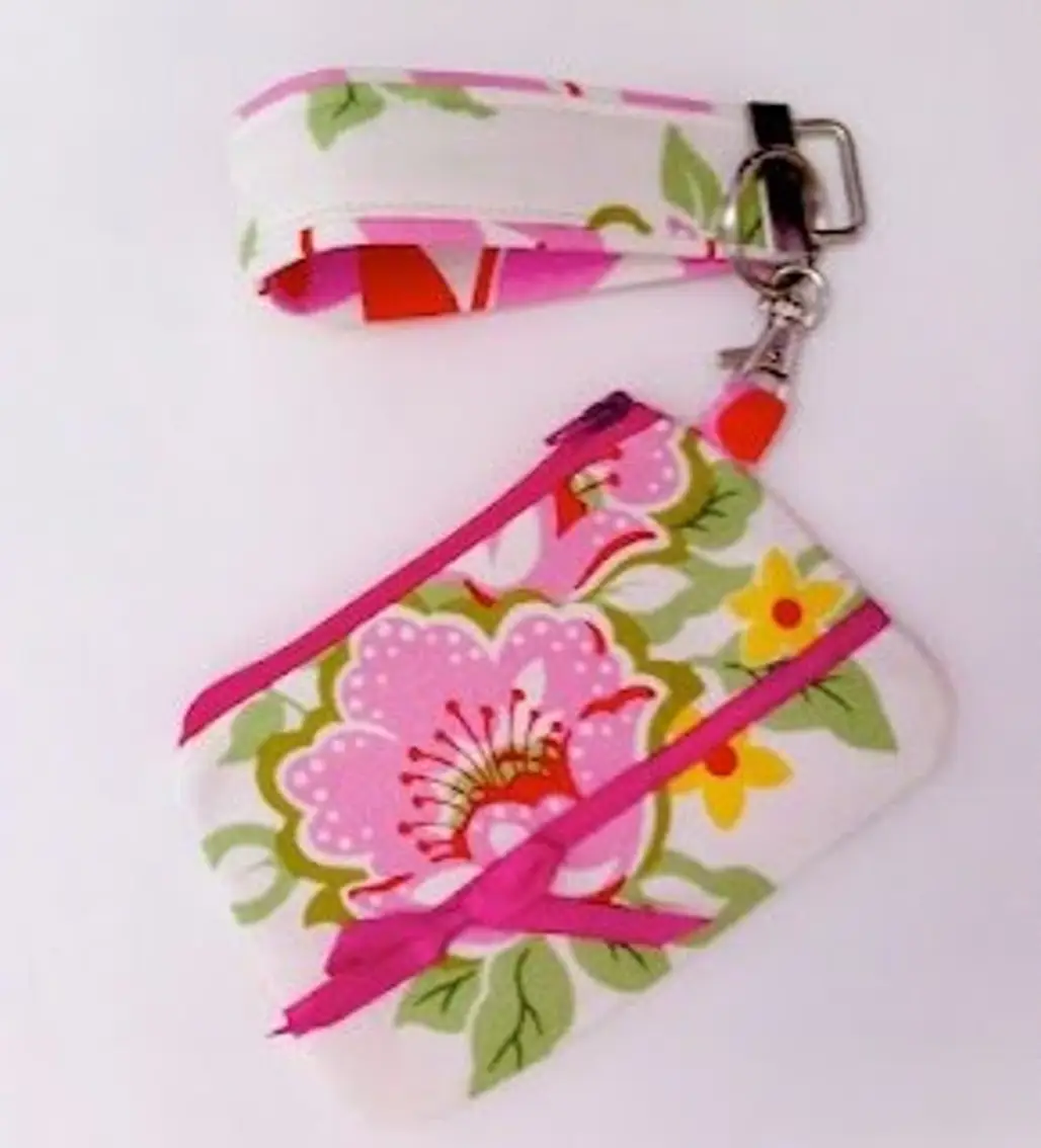 Zippered Coin Purse with Key Fob