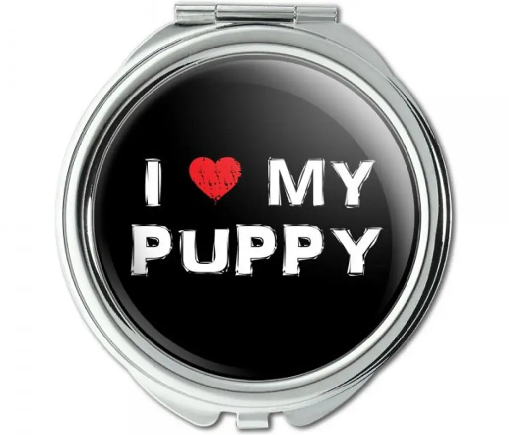 I Love My Puppy Stylish Compact Purse Mirror