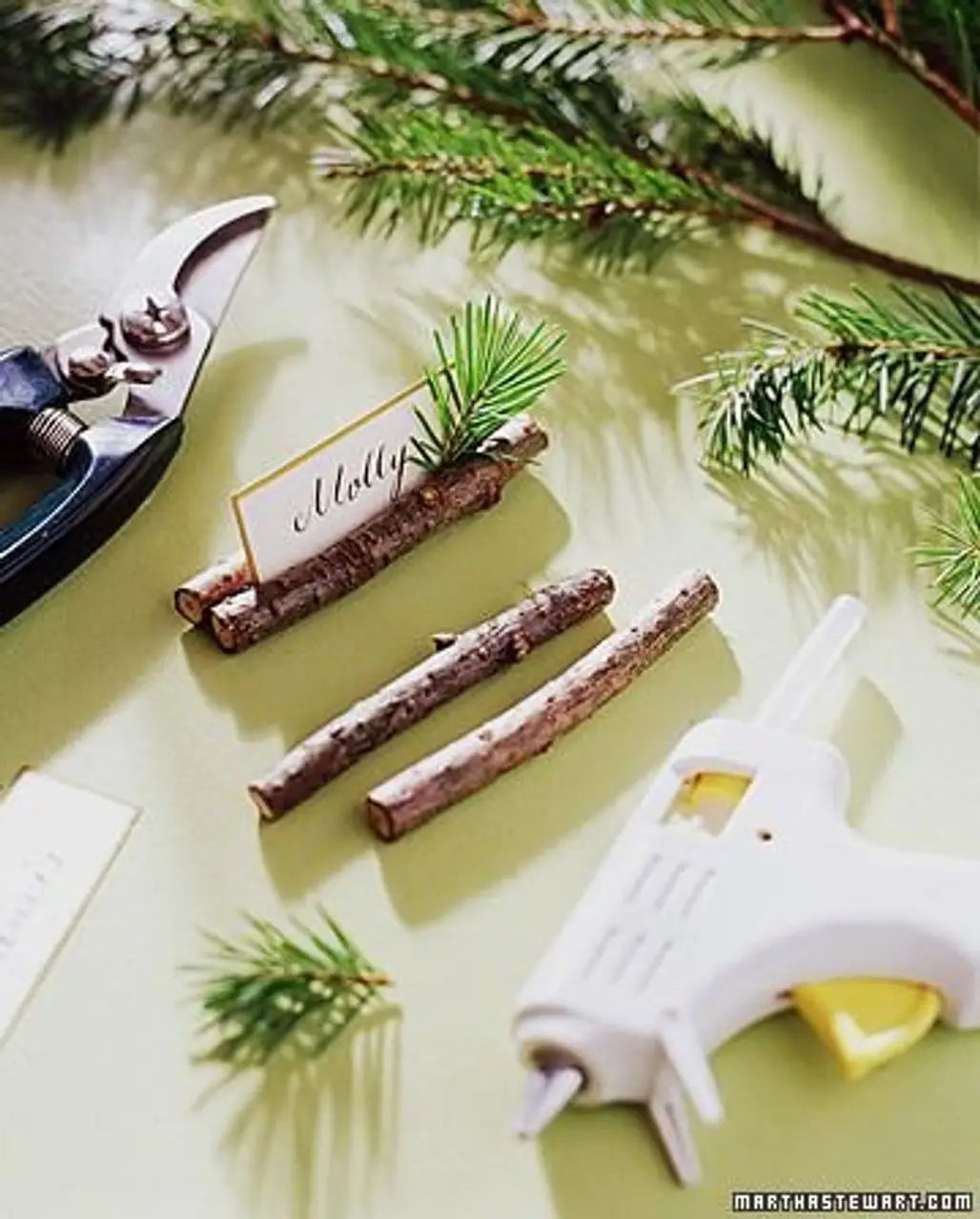 Twig Nameplates for a Holiday Table