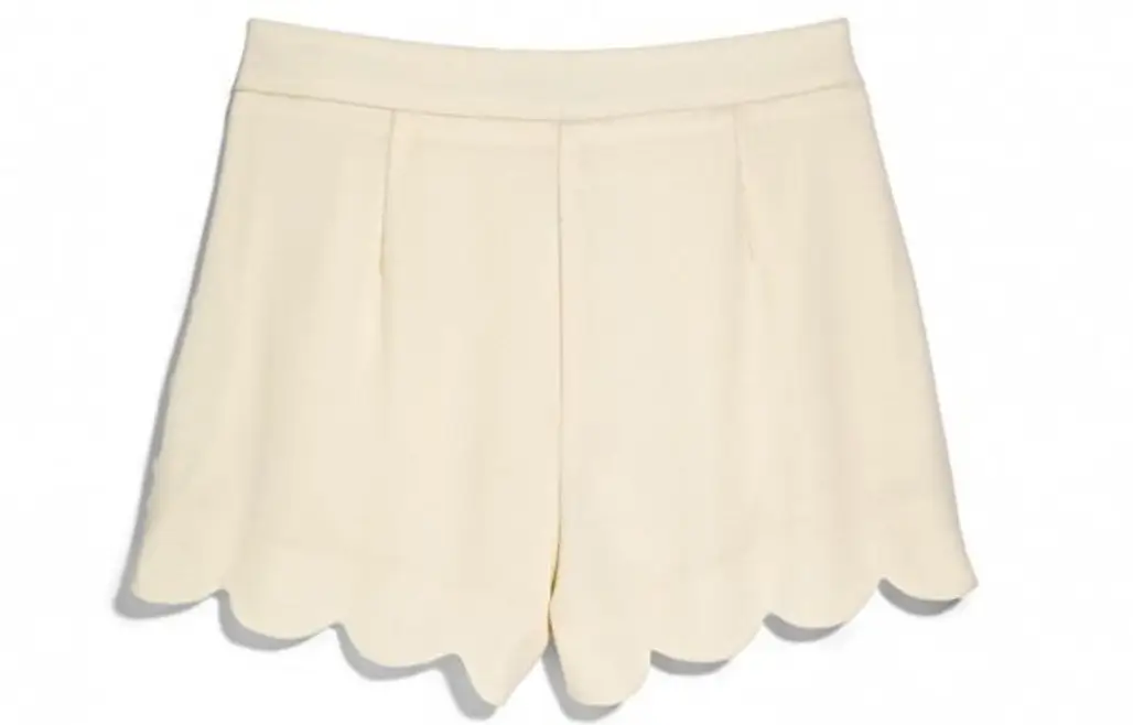 Scalloped Cream Shorts - TJ Maxx