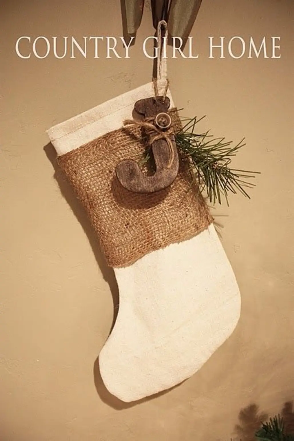 Cute Little Wooden Initial on Stockings