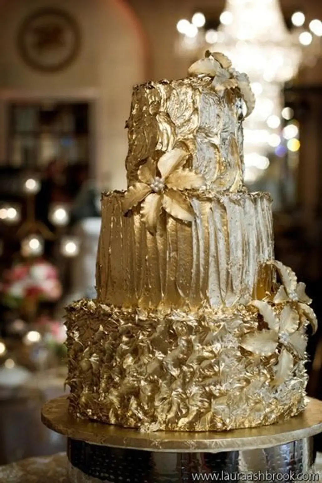 Ultra Bling Gold Wedding Cake