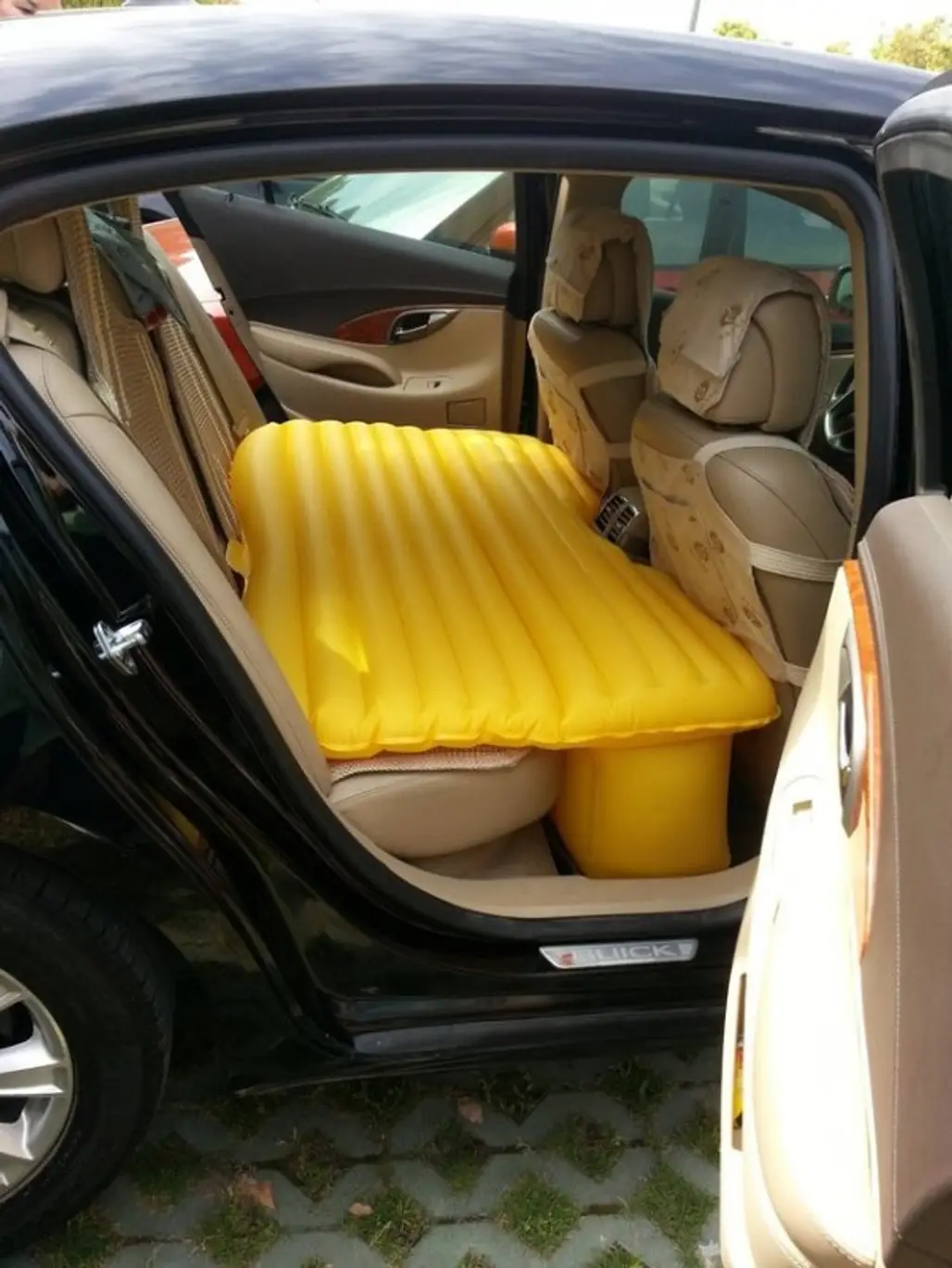 Use an Air Bed to Convert the Back Seat for Sleeping