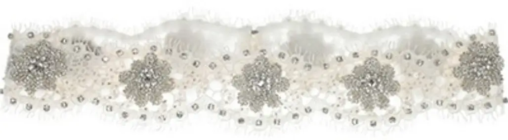 Crystal Embellished Lace Belt by Lela Rose