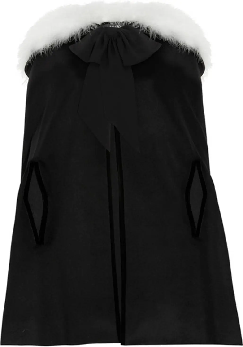 Azzaro Feather-Hooded Cashmere-Blend Cape