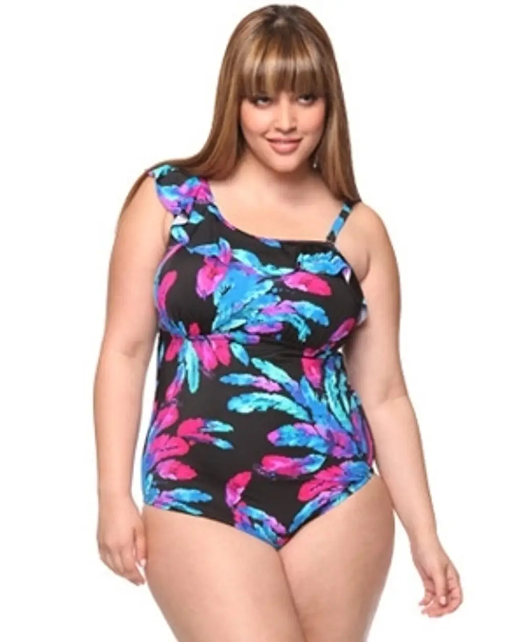 Forever 21+ Watercolor Feathers Swimsuit