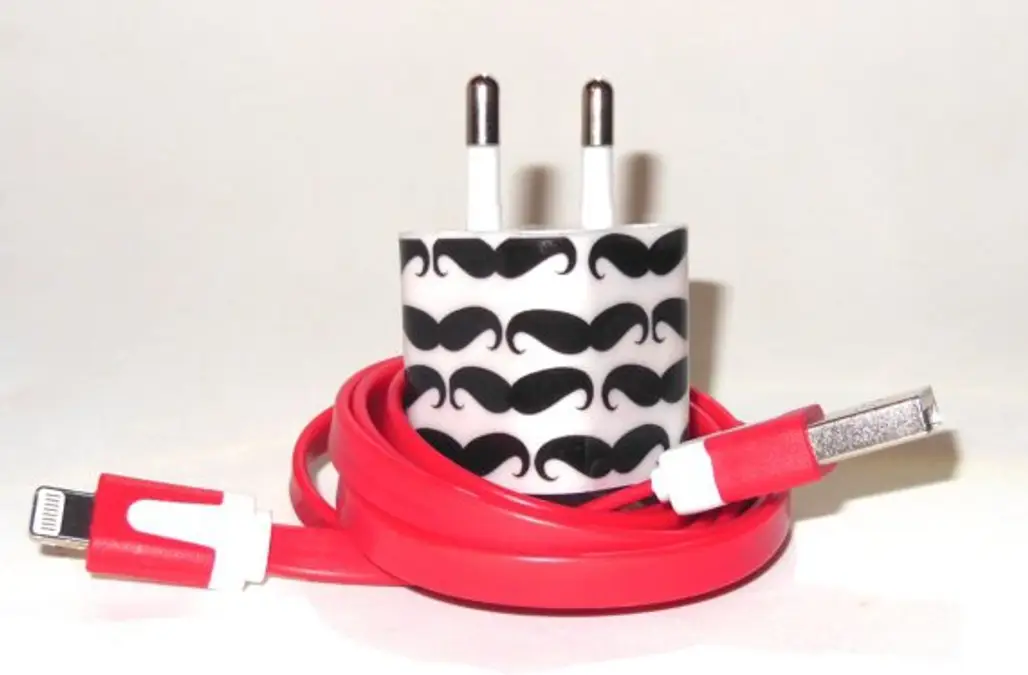 Mustache Design IPhone Charger