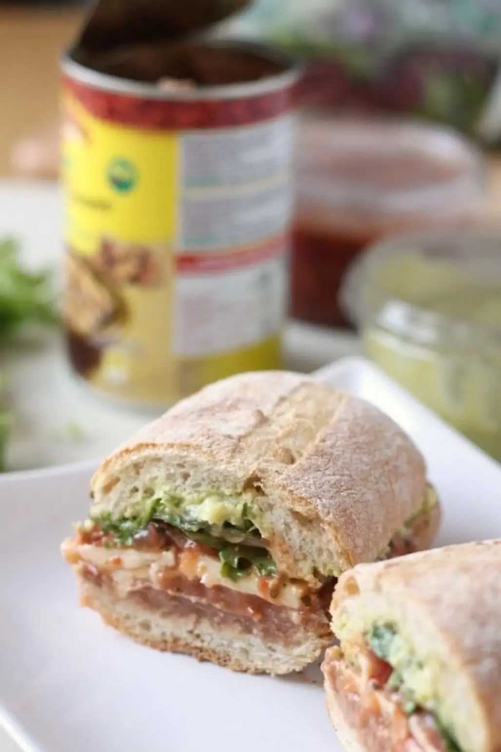 Mexican Torta with Refried Beans and Guacamole