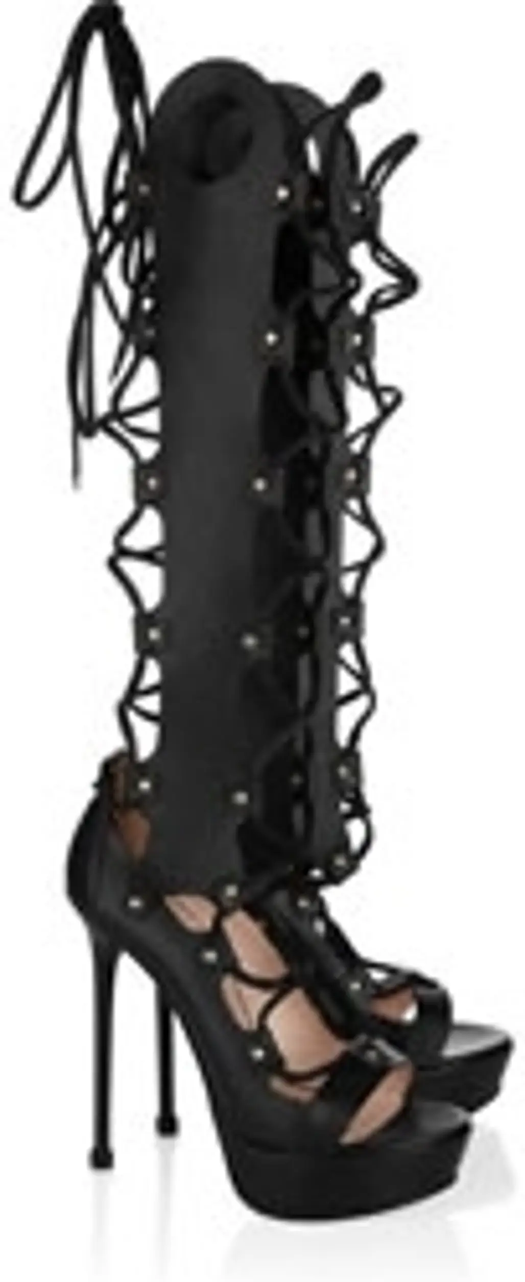 Versace Lace-up Leather Platform Sandals