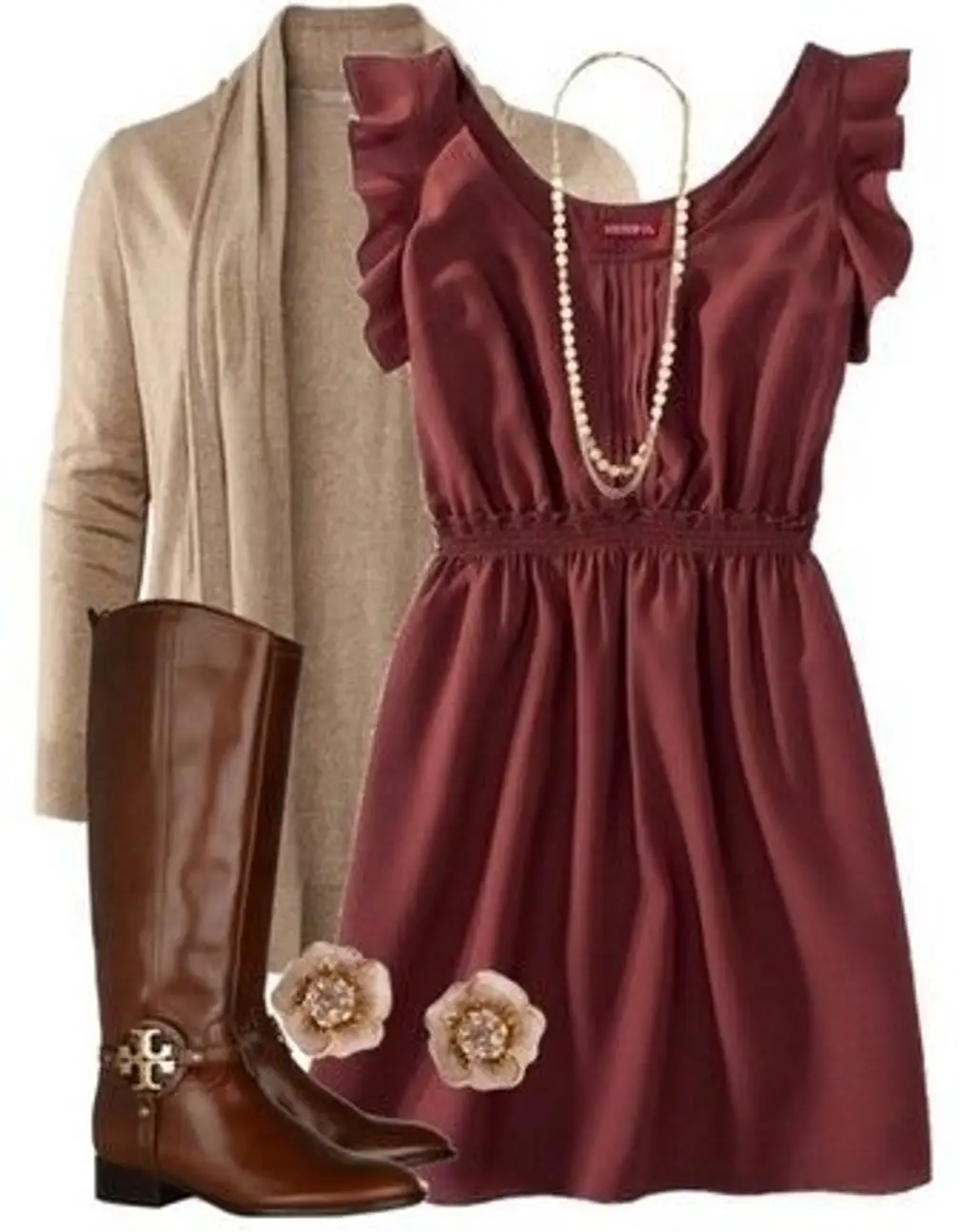 clothing,day dress,dress,sleeve,maroon,