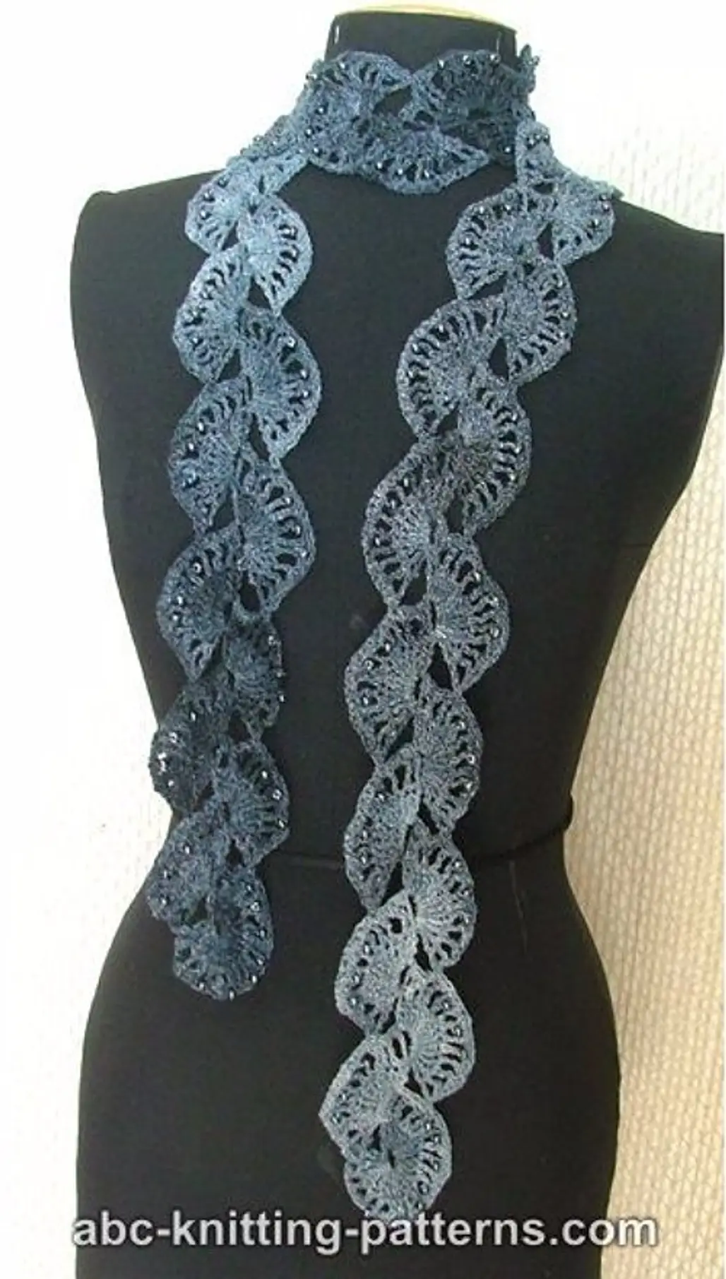 Elegant Ribbon Lace Scarf with Beads