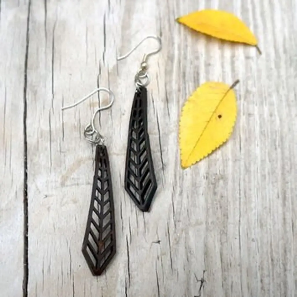 Coconut Leaf Arrow Earrings