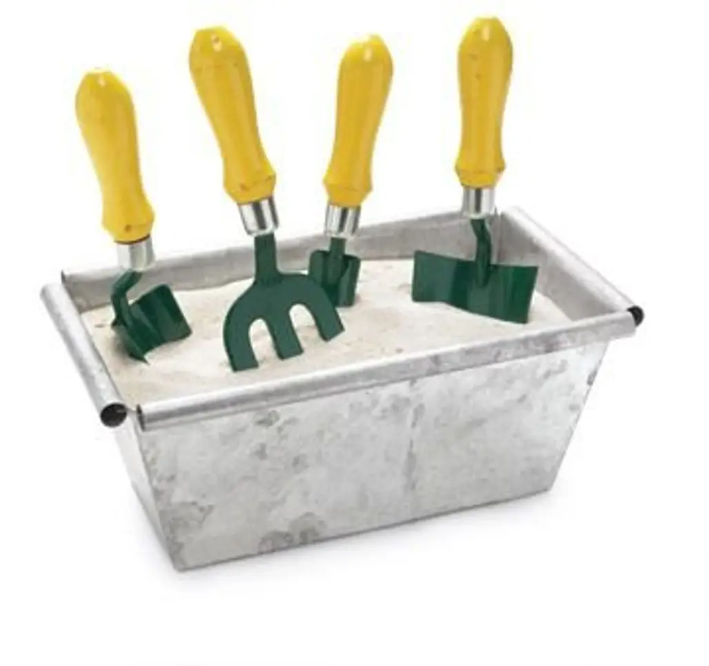 Store Small Garden Tools in a Sand Filled Trough