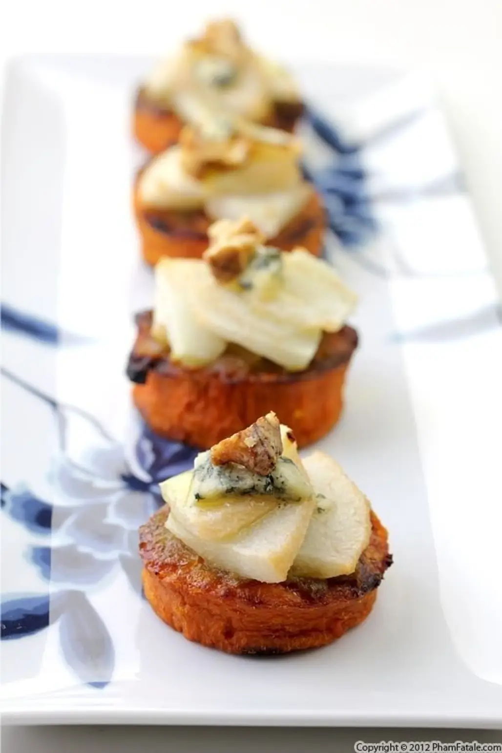 Pear Blue Cheese Sweet Potato Appetizers