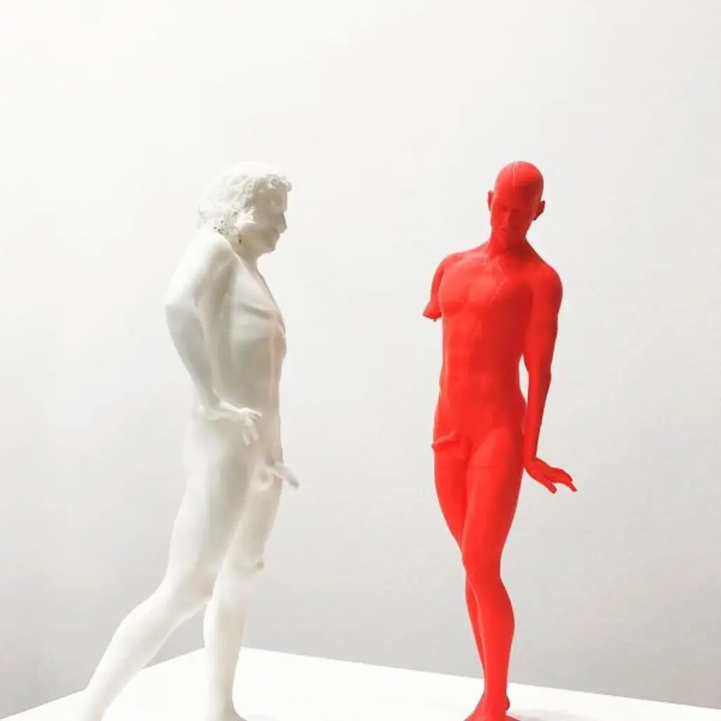 Mannequin, Red, Standing, Joint, Male,