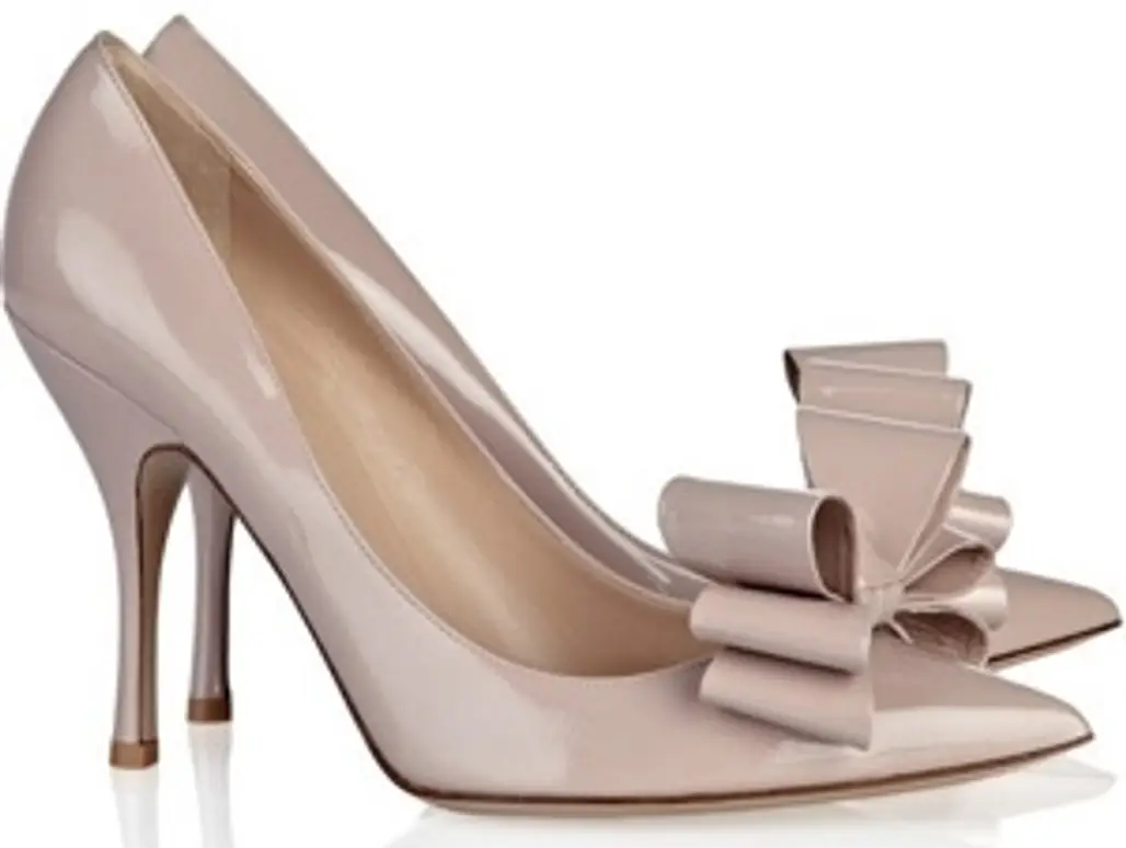 Valentino Bow Embellished Patent Leather Pumps