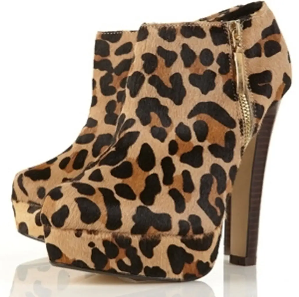 Topshop Adina Leopard High Ankle Boot