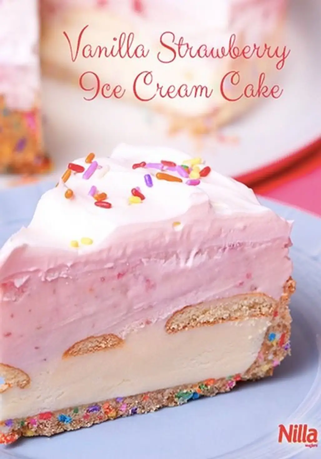 Vanilla Strawberry Ice Cream Cake