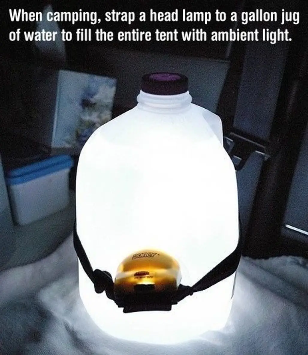 Point a Head Lamp into a Jug of Water for an Instant Lantern