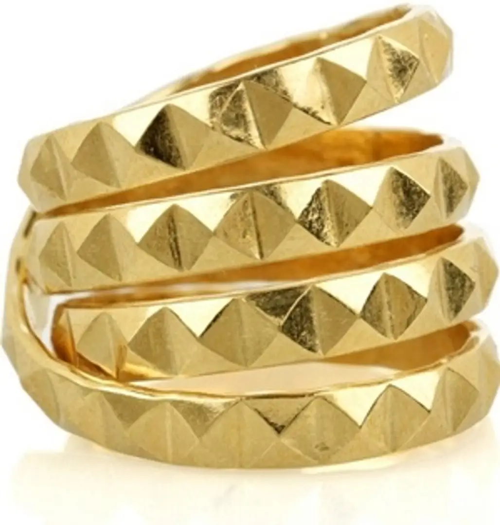 Daisy Knights 22-Karat Gold-Vermeil Studded Ring