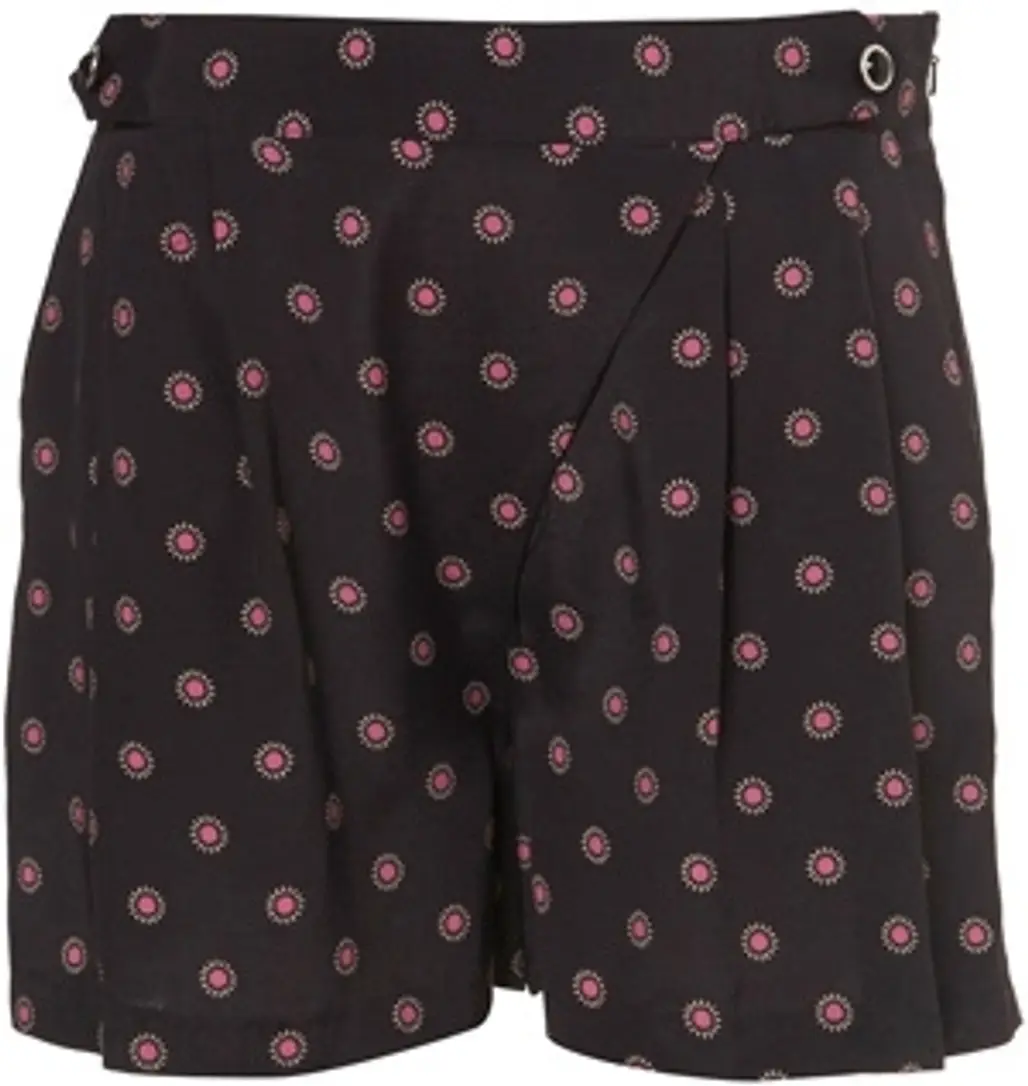 Topshop Black Daisy Spot Print Shorts