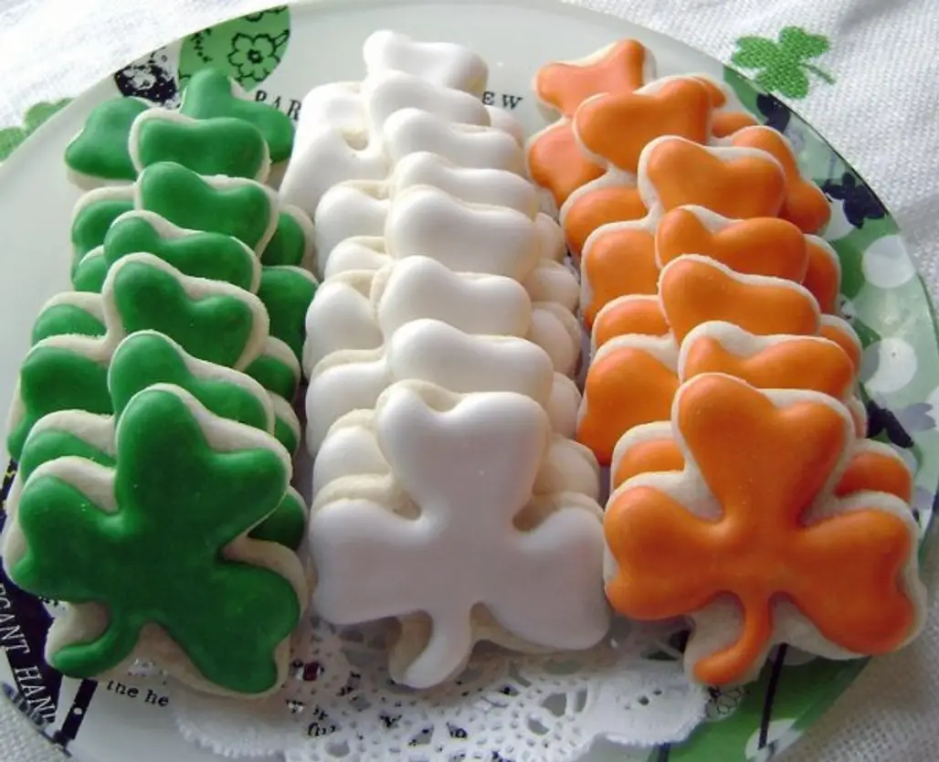 Irish Flag Mini Shamrock Cookies