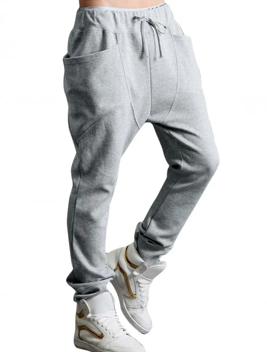 Allegra K Men's Casual Side Pockets Straight Pants, Light Gray