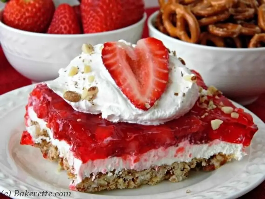 Get Refreshed Any Day with This Strawberry Pretzel Salad with Pecans