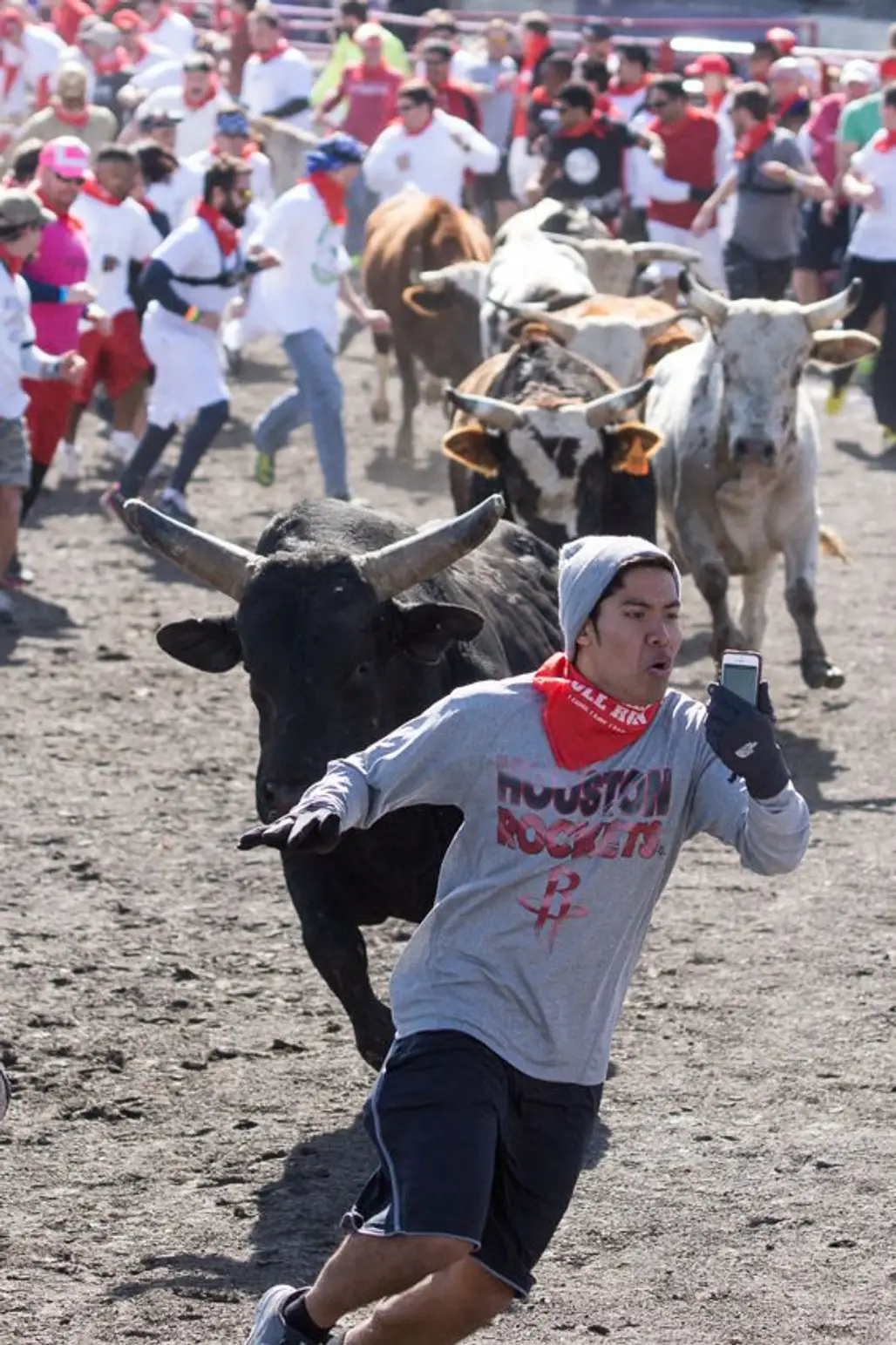 Christian from Texas Runs with the Bull