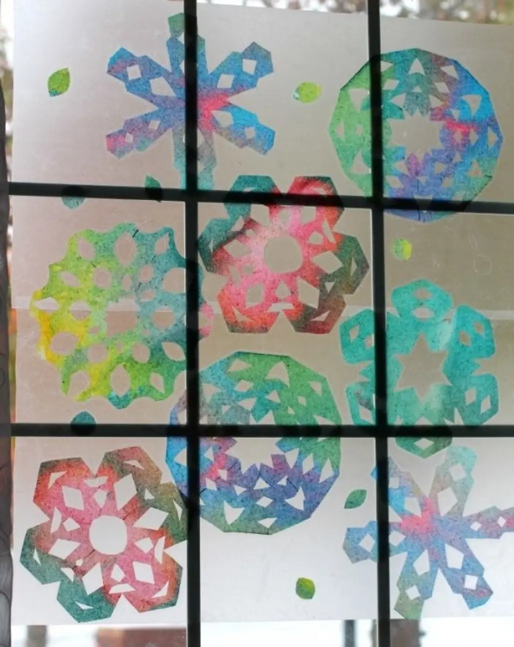 Rainbow Snowflake Window Art