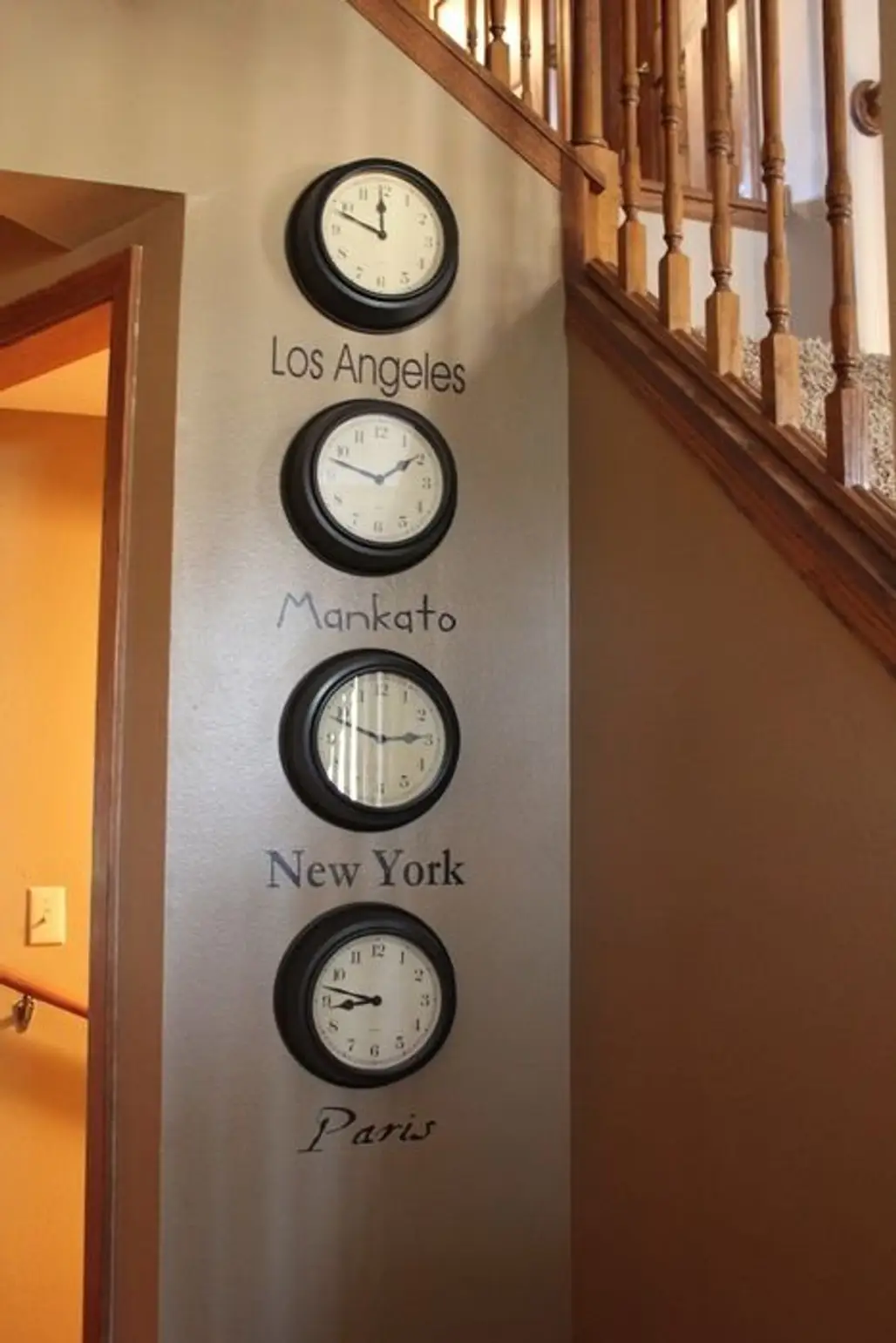 Time Zone Clock Wall
