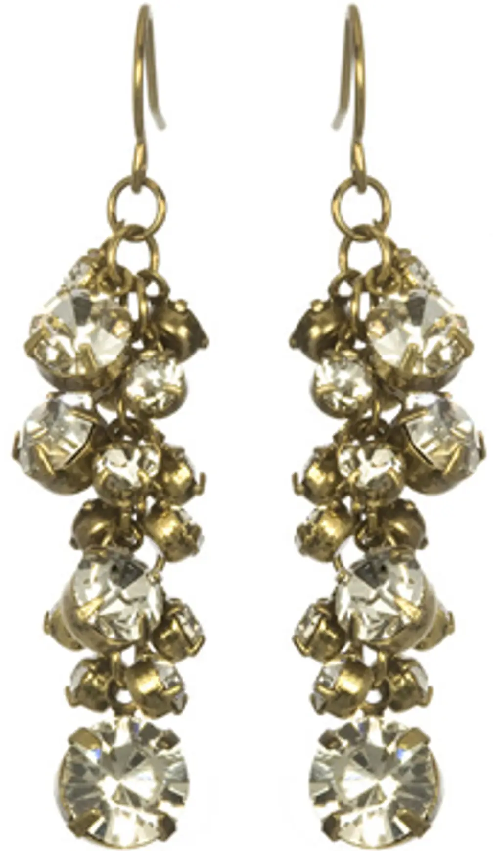 Marlyn Schiff Rhinestone Cluster Earrings