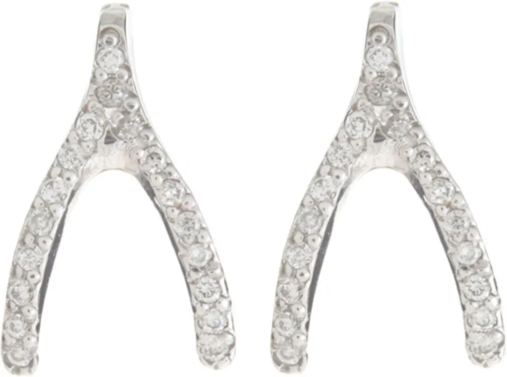 Jennifer Meyer Diamond Wishbone Earrings