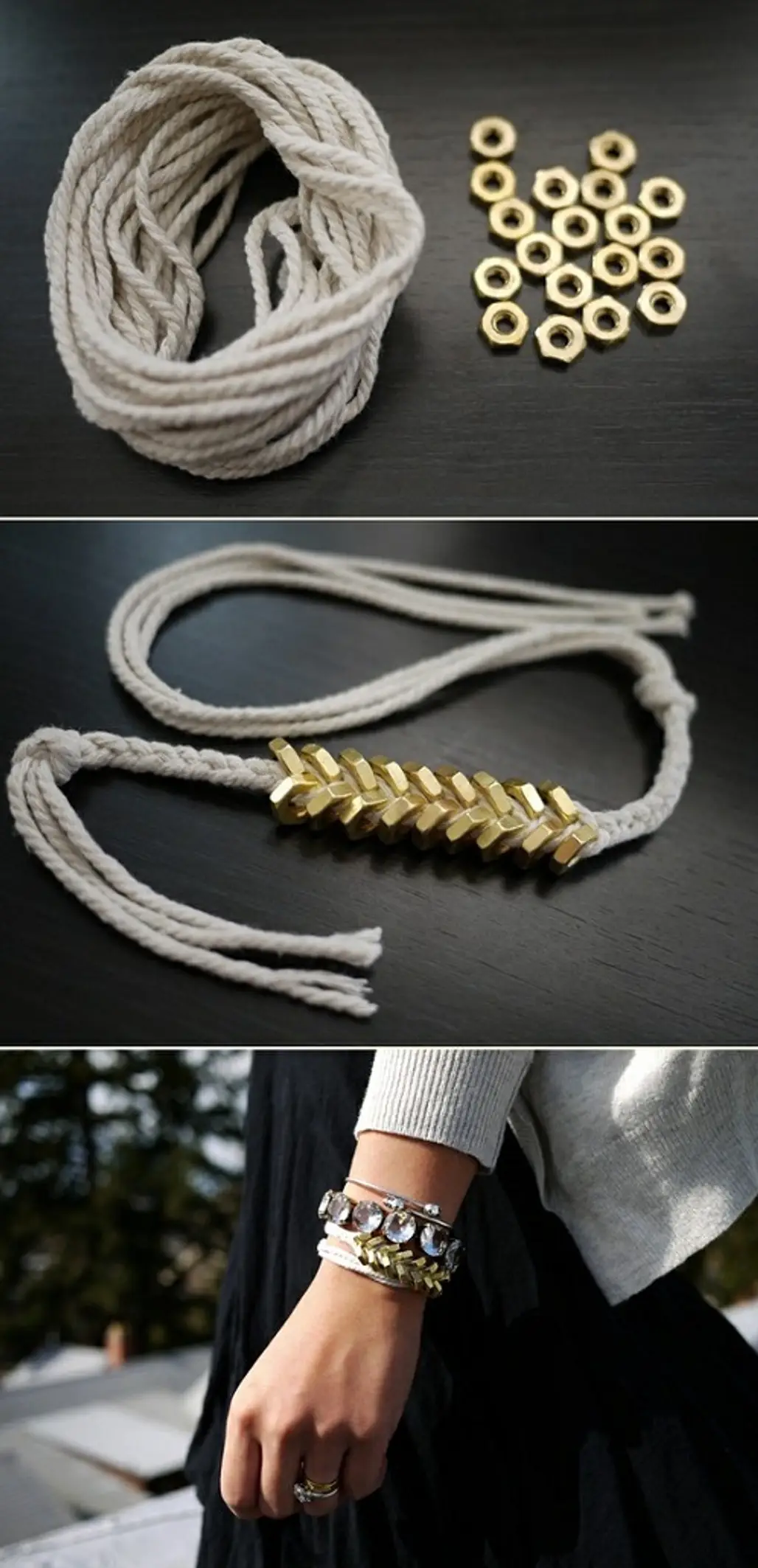 DIY Hex Nut Bracelet...