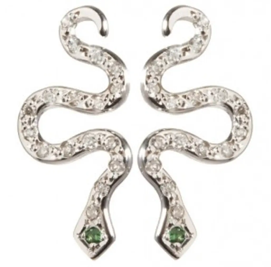 Ileana Makri Diamond Snake Earrings