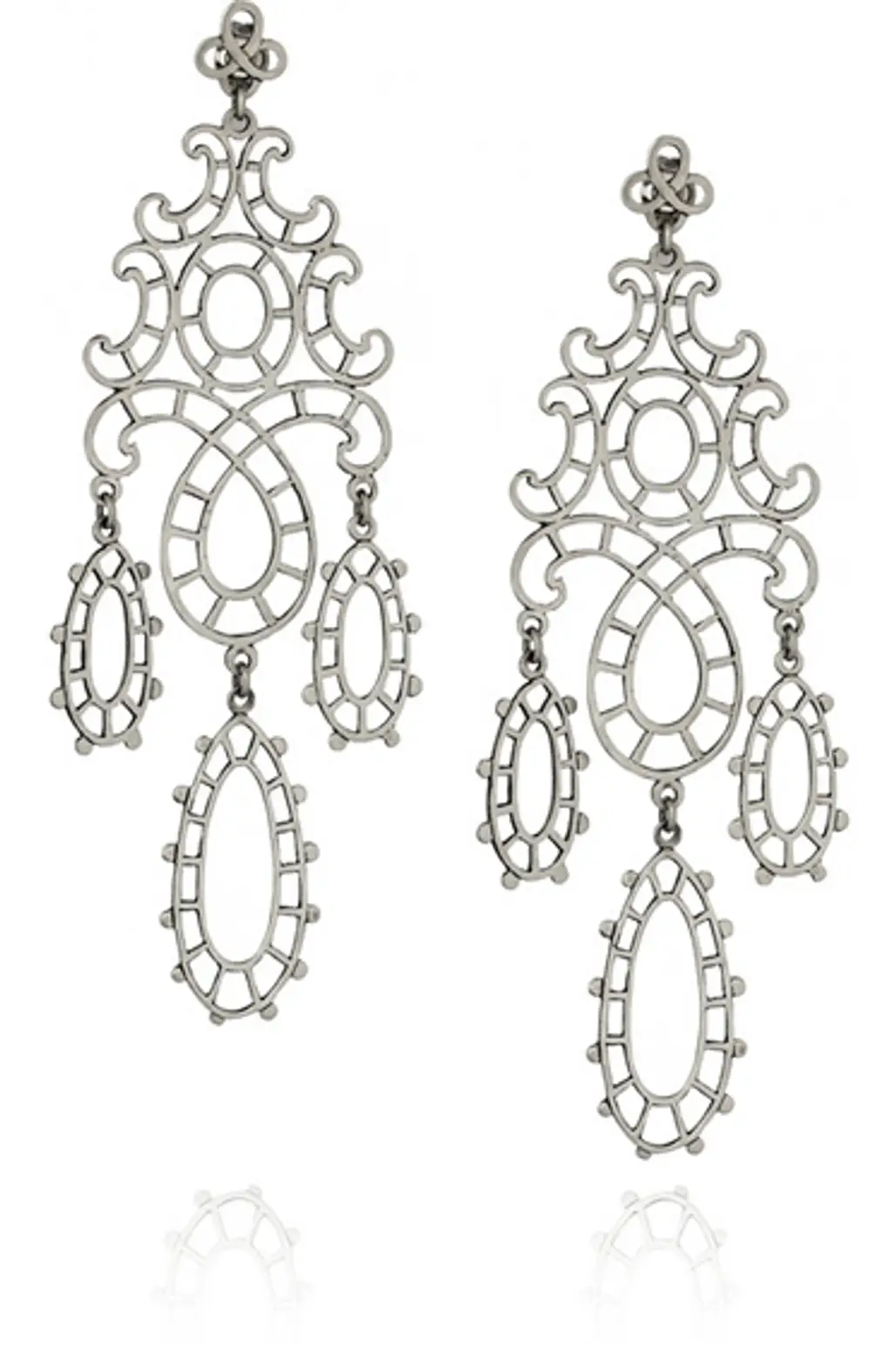 Laurent Gandini Marie Antoinette Sterling Silver Lace Earrings