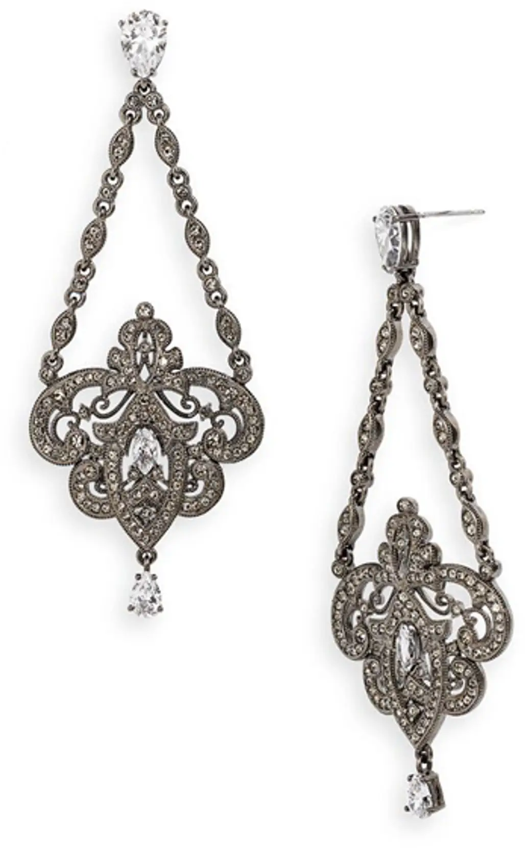 Nadri Triangle Chain Chandelier Earrings