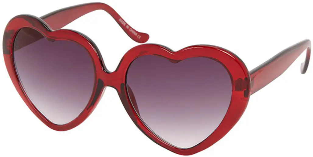 Red Heart Plastic Sunglasses