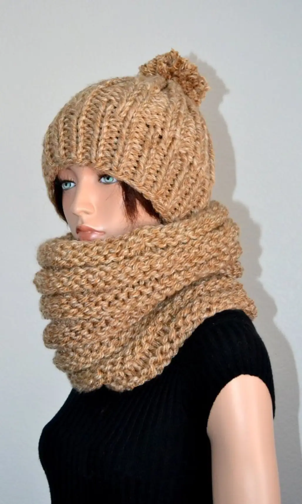 The Cold Blocker Scarf & Hat Set in Oatmeal