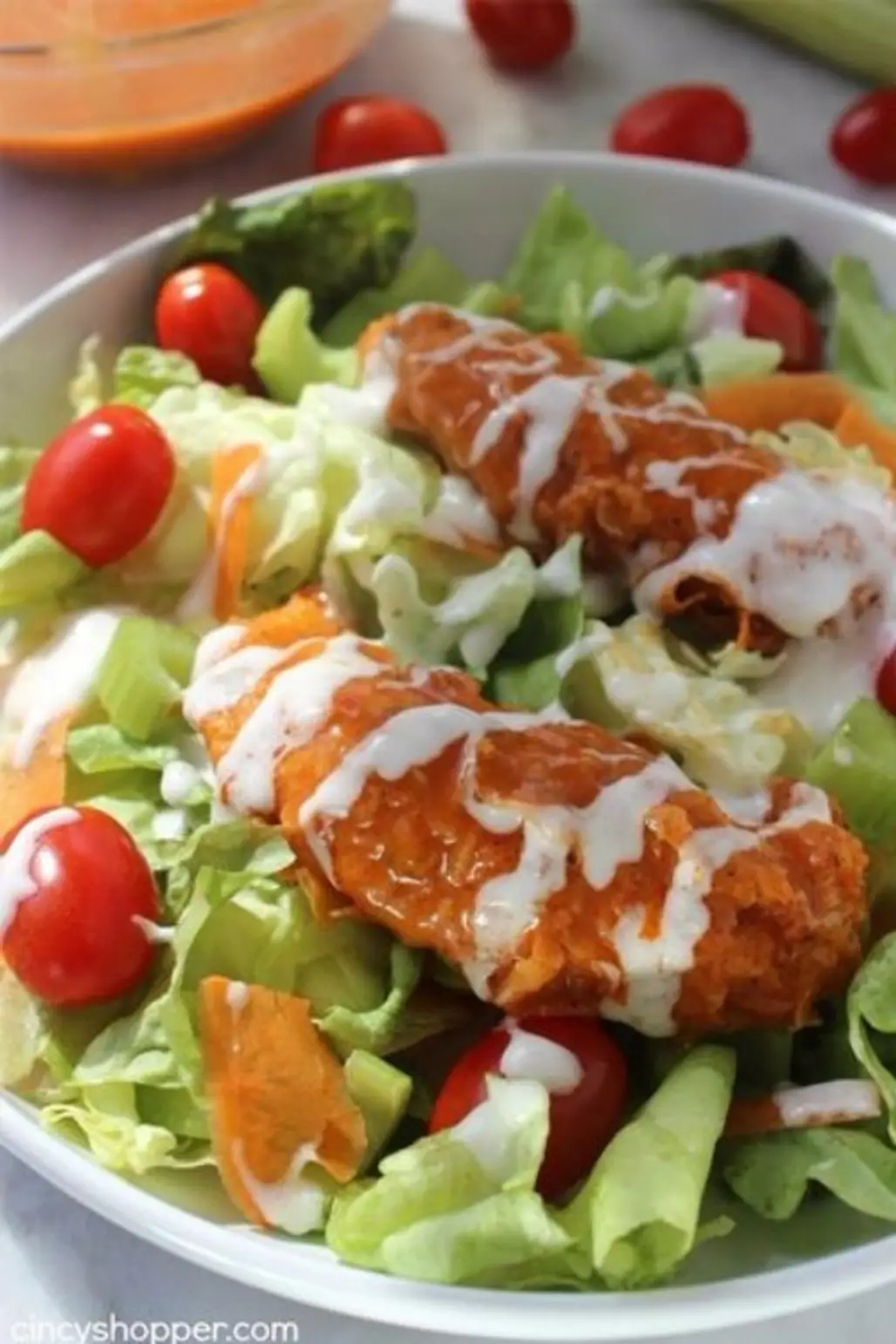 Buffalo Chicken Strips Salad