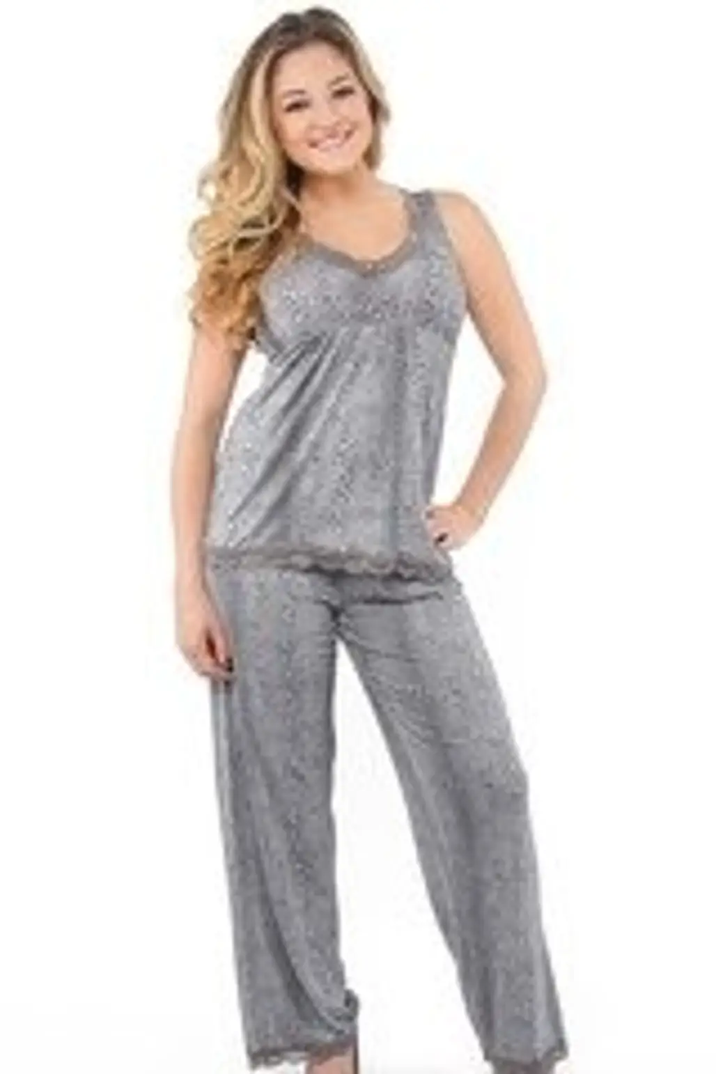 Grey Animal Print Sleeveless Pajama