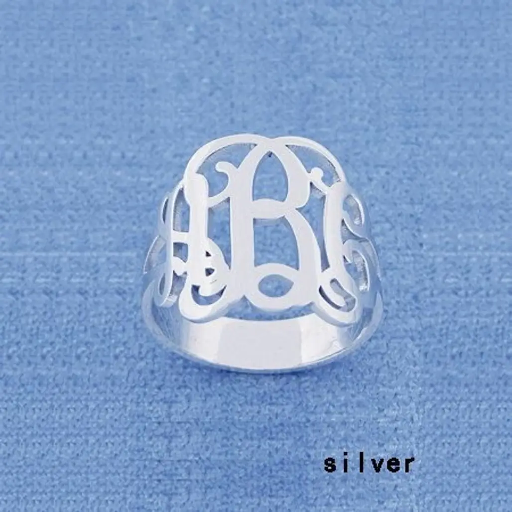 Silver Monogram Ring