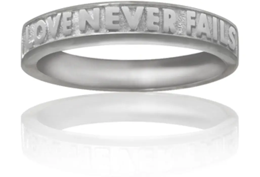 Silver “Love Never Fails” Purity Ring