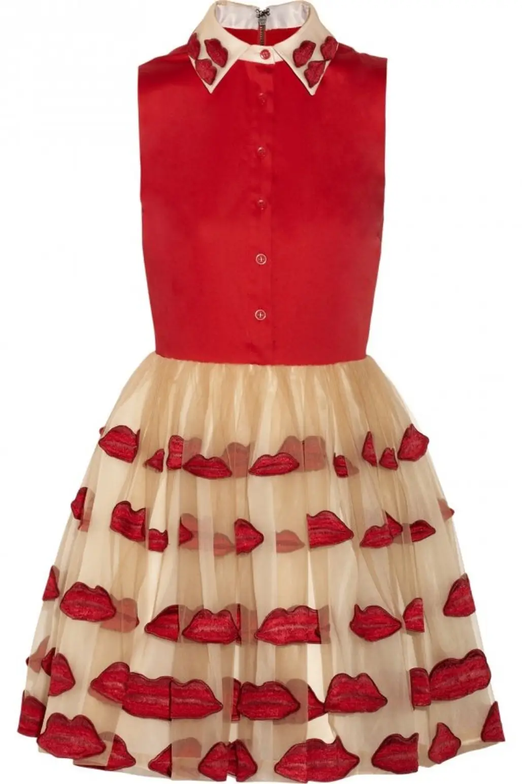 Alice + Olivia Pout Stretch-Cotton and Tulle Dress